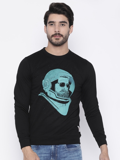 

Peter England Casuals Men Black Printed Sweatshirt
