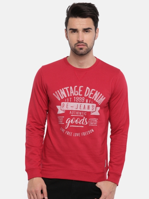 

Peter England Casuals Men Red Printed Sweatshirt