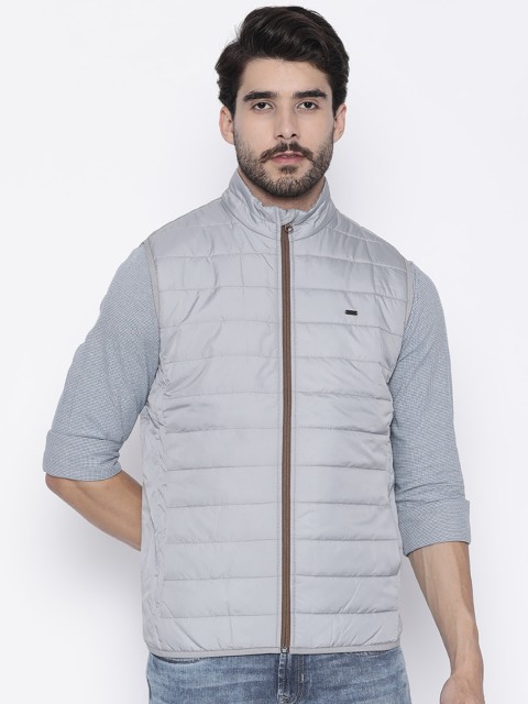 

Peter England Casuals Men Grey Solid Bomber