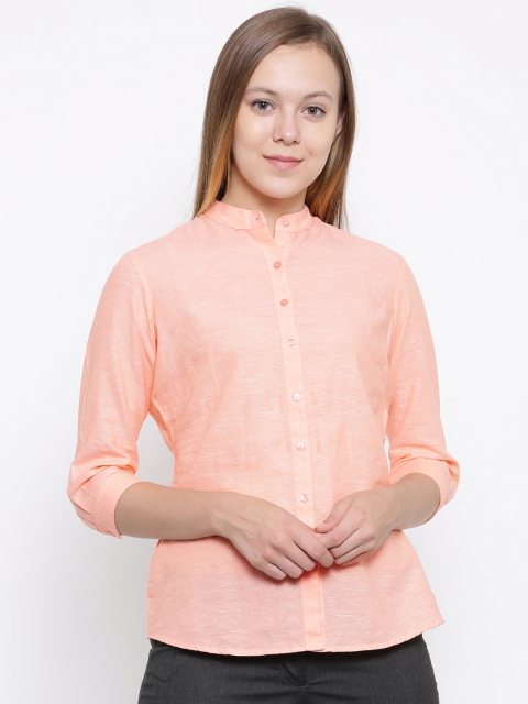 

Park Avenue Women Orange Regular Fit Solid Formal Shirt