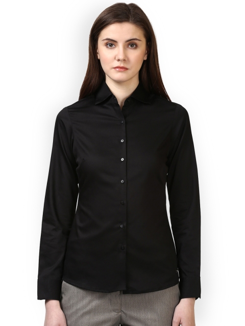 

Park Avenue Woman Women Black Regular Fit Solid Formal Shirt