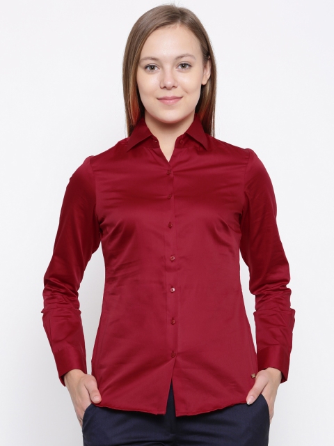 

Park Avenue Woman Red Regular Fit Solid Formal Shirt