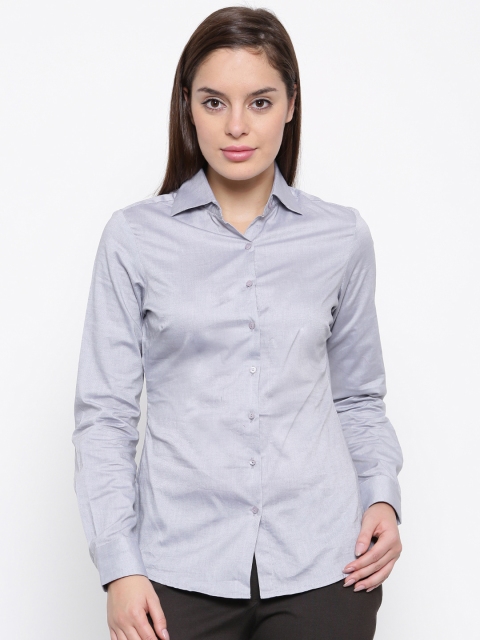 

Park Avenue Woman Grey Regular Fit Solid Formal Shirt