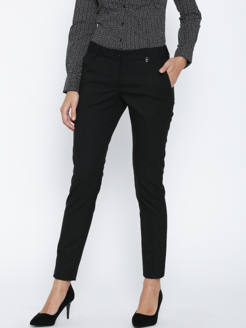 

Park Avenue Women Black Regular Fit Solid Formal Trousers