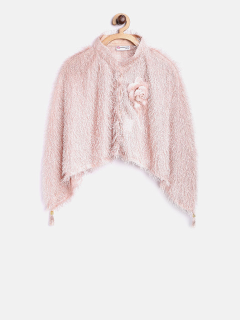

Peppermint Girls Dusty Pink Fringed Poncho Shrug