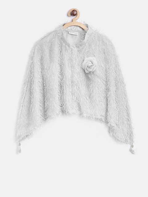 

Peppermint Girls Grey Fringed Poncho Shrug