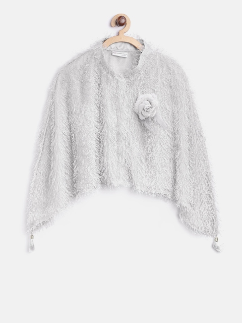 

Peppermint Girls Grey Fringed Poncho Shrug