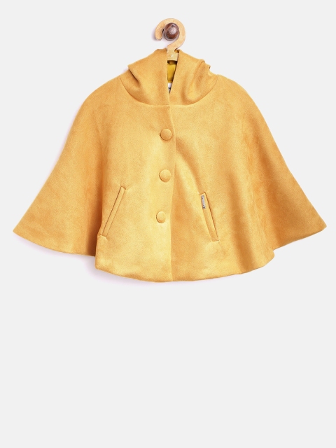 

Peppermint Girls Mustard Yellow Hooded Poncho