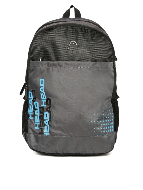 

Head Unisex Charcoal Grey & Black Brand Logo Backpack