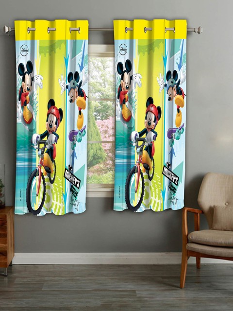 

Athom Trendz Mickey Mouse Kids Multicoloured Single Window Curtain, Multi