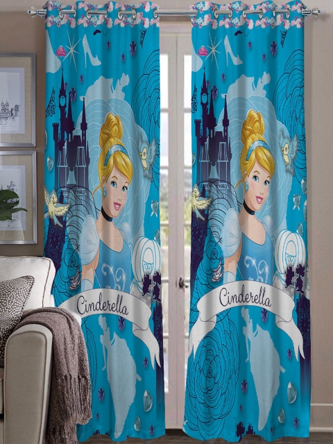 

Athom Trendz Kids Blue Printed Single Door Curtain