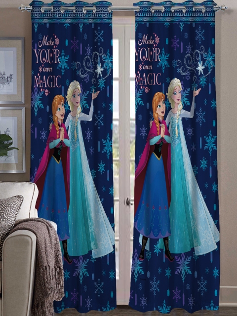 

Athom Trendz Blue Printed Single Regular Door Curtain