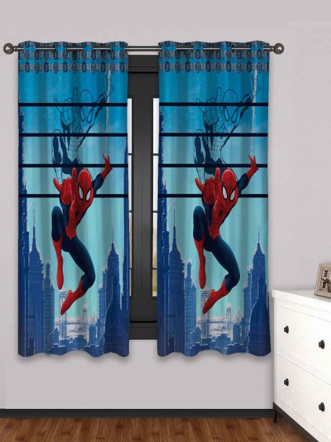 

Athom Trendz Set of 2 Blue Printed Window Curtains