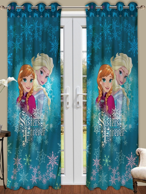 

Athom Trendz Blue Printed Single Regular Long Door Curtain