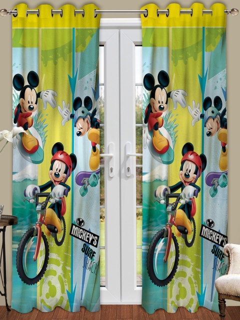 

Athom Trendz Multicoloured Mickey Mouse Printed Long Door Curtain, Multi