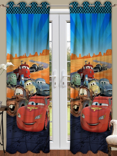 

Athom Trendz Multicoloured Set Of 2 Printed Regular Long Door Curtains, Multi