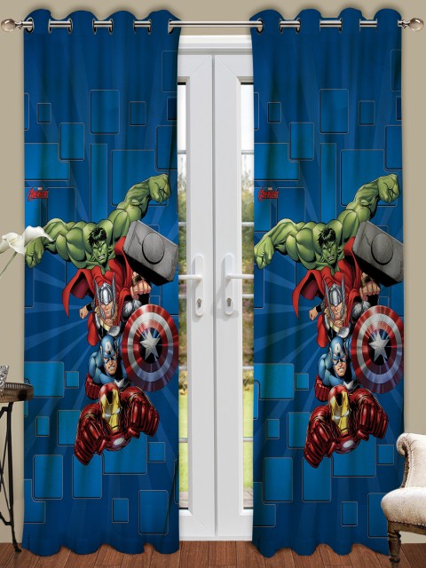 

Athom Trendz Set of 2 Blue Printed Long Curtains