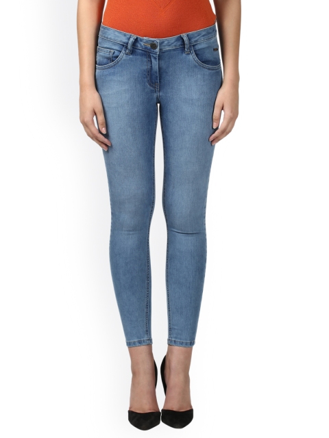 

Park Avenue Women Blue Mid-Rise Clean Look Cropped Jeans