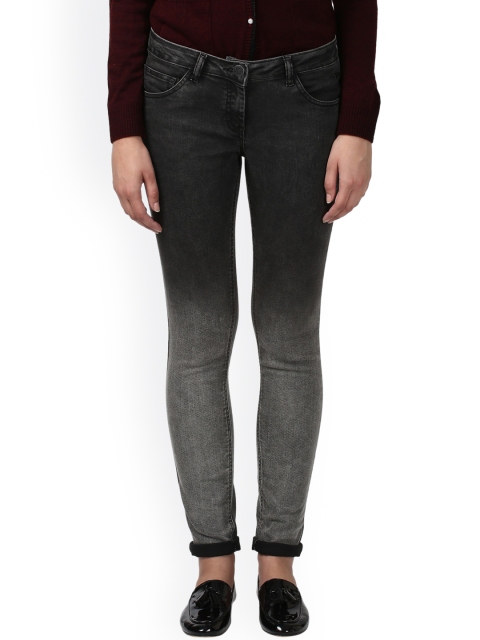 

Park Avenue Women Charcoal Grey Mid-Rise Ombre-Dyed Clean Look Jeans