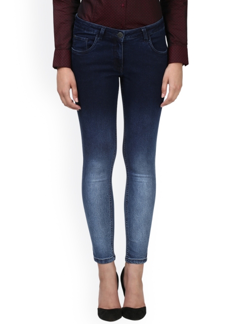 

Park Avenue Women Navy Mid-Rise Clean Look Cropped Jeans, Navy blue