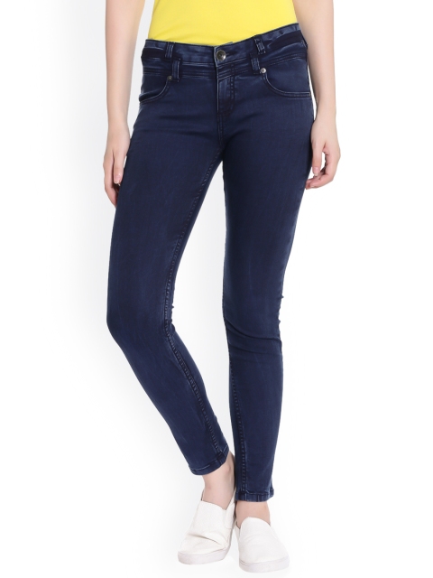 

United Colors of Benetton Women Blue Skinny Fit Mid-Rise Clean Look Jeans