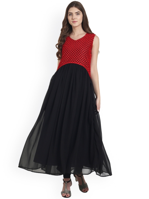 

Nayo Women Black & Red Solid Anarkali Kurta