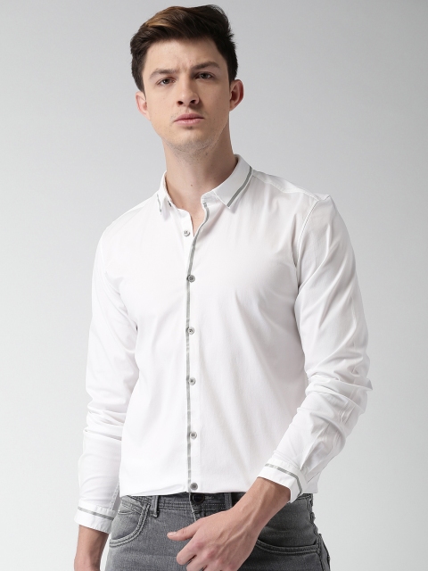 

Mast & Harbour Men White Regular Fit Solid Casual Shirt