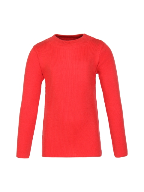 

Cayman Girls Orange Solid Sweater