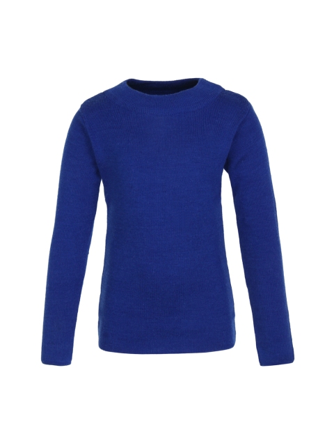 

Cayman Girls Blue Solid Sweater