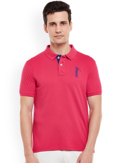 

Taanz Men Pink Solid Polo Collar T-shirt