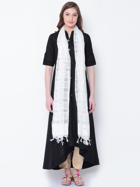 

AURELIA White Self-Checked Dupatta