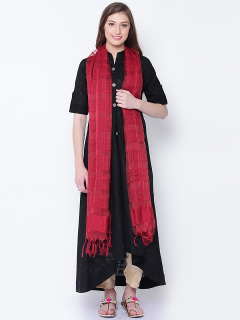 

AURELIA Red Self-Checked Dupatta