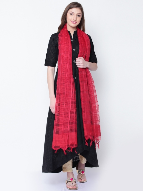 

AURELIA Red Self-Checked Dupatta