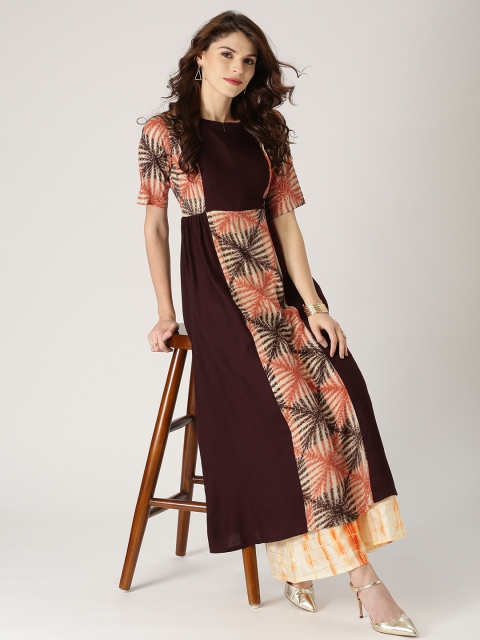 

Libas Women Brown & Beige Printed A-Line Kurta