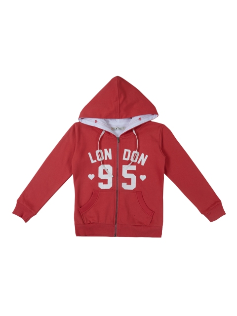 

Palm Tree Girls Red Solid Bomber Jacket