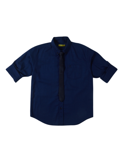 

Gini and Jony Boys Blue Regular Fit Solid Casual Shirt