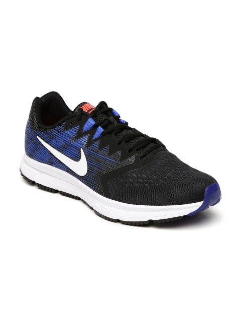 

Nike Men Black & Blue ZOOM SPAN 2 Running Shoes