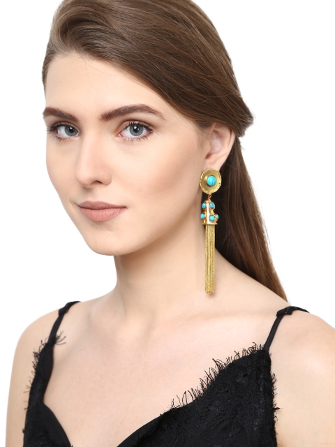 

ZeroKaata Gold-Toned Tasselled Drop Earrings