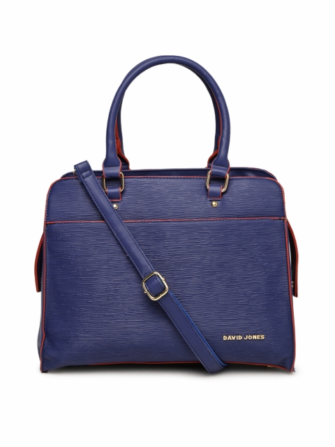 

David Jones Blue Textured Handheld Bag