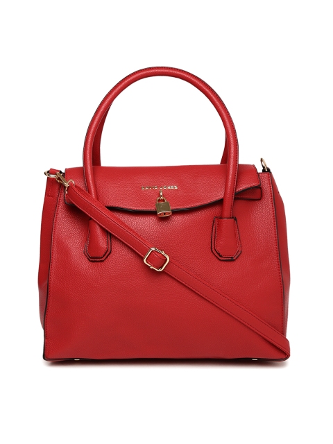 

David Jones Red Solid Handheld Bag