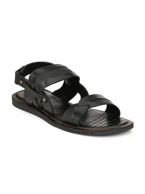 

Alberto Torresi Men Black Leather Sandals