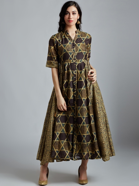 

Jaipur Kurti Women Green Printed A-Line Dress