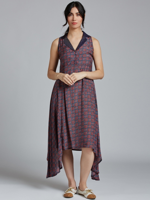 

Jaipur Kurti Women Multicoloured Printed A-Line Dress, Multi