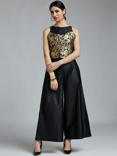 

Jaipur Kurti Women Black Self-Design Clothing Set with Palazzos