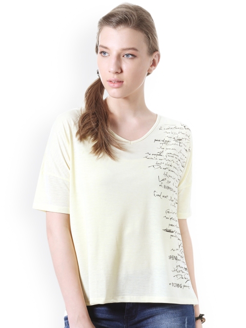 

People Women Cream-Coloured Printed Top