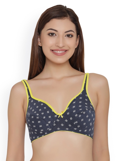 

Clovia Blue Printed Non-Wired Non Padded Everyday Bra