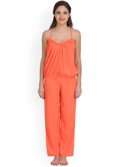 

Clovia Orange Solid Lounge Set LS0098R16XL