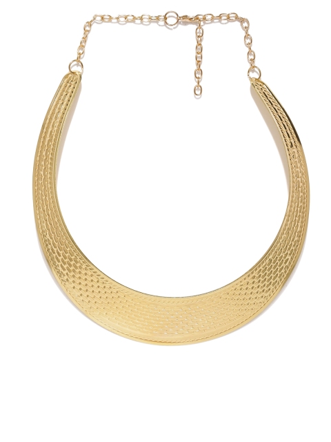 

Anouk Gold-Toned Textured Statement Collar Necklace