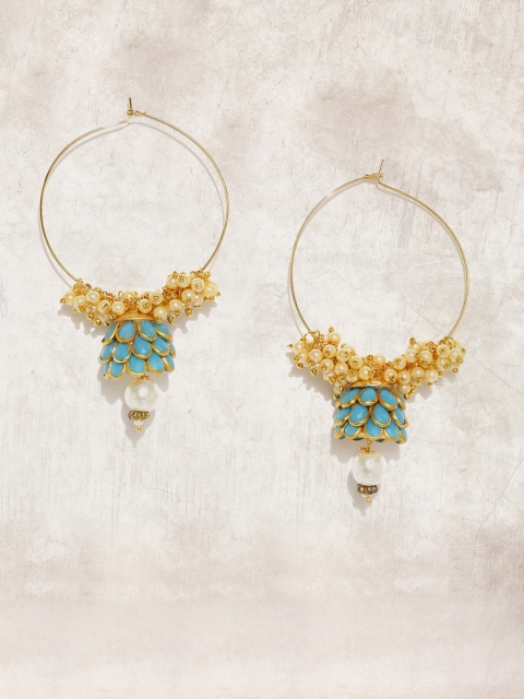 

Anouk Gold-Toned & Blue Hoop Earrings