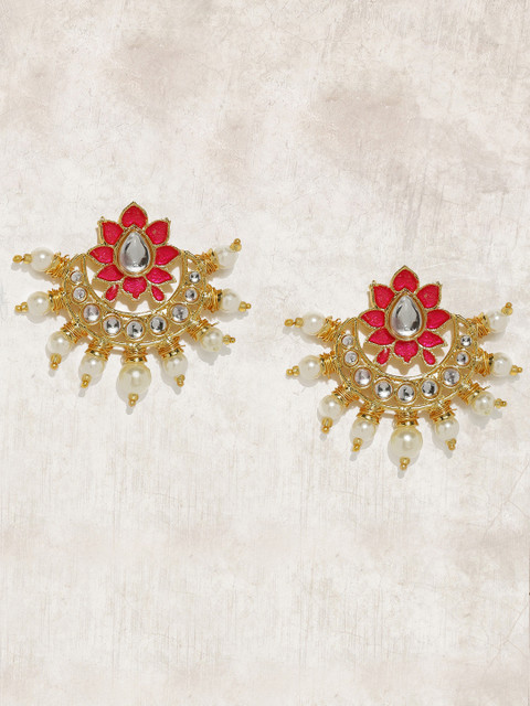 

Anouk Gold-Toned & Pink Crescent Shaped Chandbalis